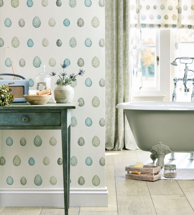 Nest Egg Room Wallpaper - Teal