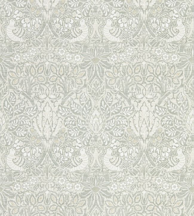 Pure Dove & Rose Wallpaper - Gray 