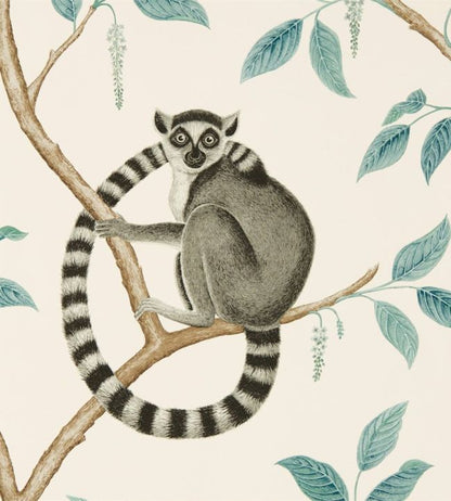 Ringtailed Lemur Wallpaper - Cream 