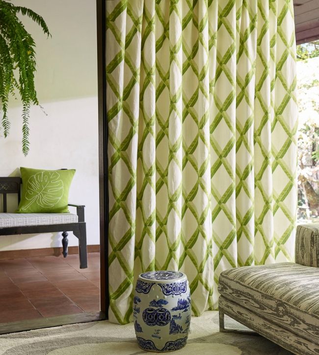 Decoupage Room Fabric - Green