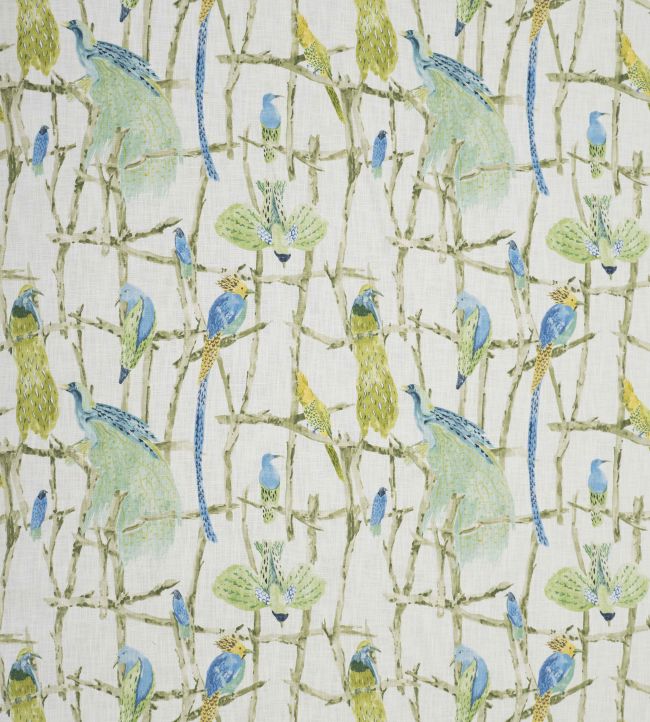 Exotic Birds Fabric - Green