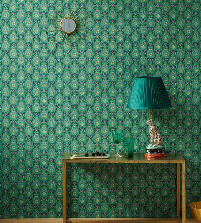 Raindrops Room Wallpaper - Teal