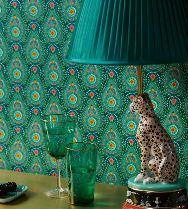 Raindrops Room Wallpaper 2 - Teal