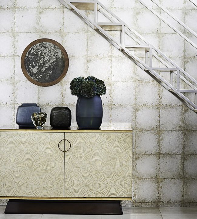 Lustre Tile Wallpaper - Gray - Zoffany