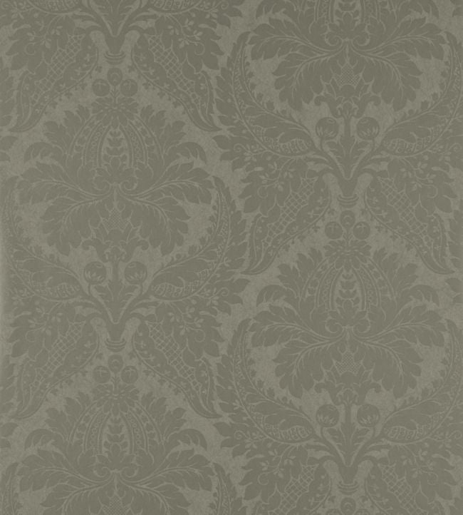 Malmaison Damask Wallpaper - Gray - Zoffany