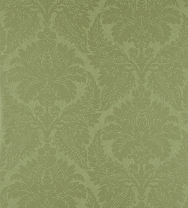 Malmaison Damask Wallpaper - Green - Zoffany