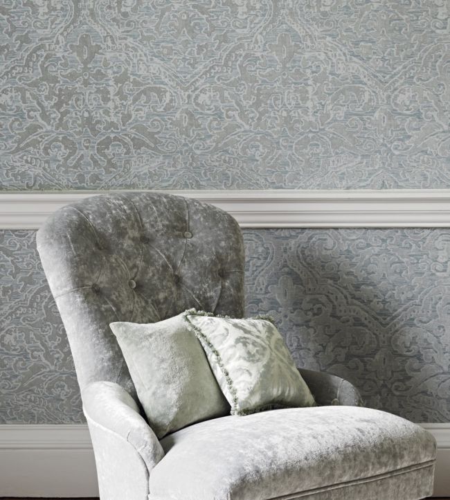 Renaissance Damask Wallpaper - Blue - Zoffany