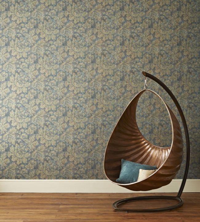 Fresco Secco Wallpaper - Blue - Zoffany