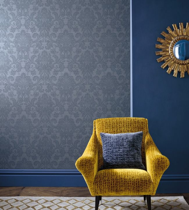 Crivelli Wallpaper - Blue - Zoffany