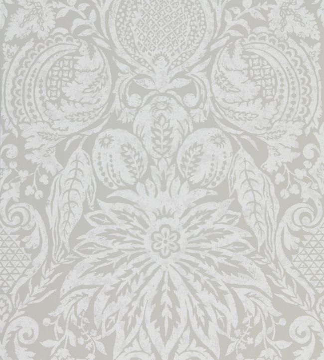 Mitford Damask Wallpaper - Silver - Zoffany