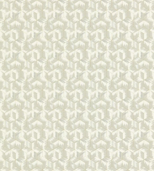 Tumbling Blocks Wallpaper - White - Zoffany