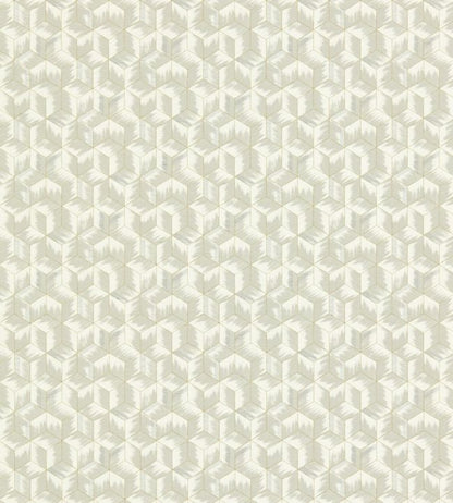 Tumbling Blocks Wallpaper - White - Zoffany