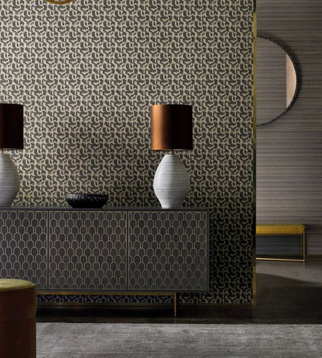 Tumbling Blocks Wallpaper - Black - Zoffany