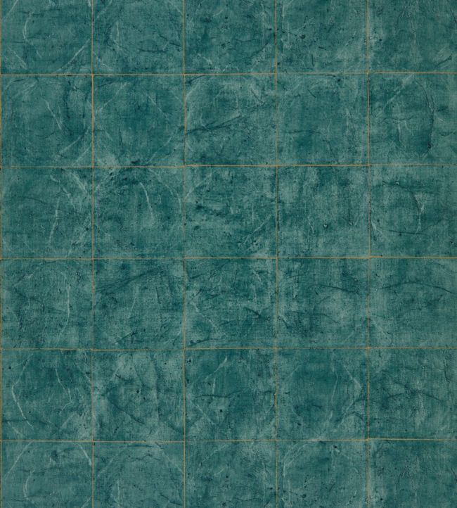 Piastrella Wallpaper - Teal - Zoffany