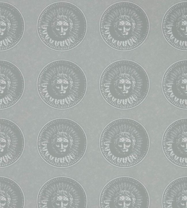 Medallion Wallpaper - Gray - Zoffany