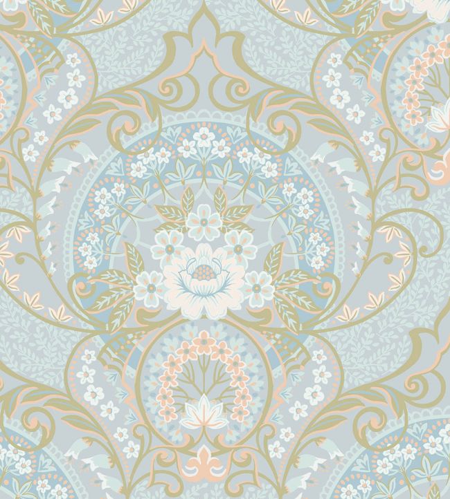 Vintage Floral Wallpaper - Teal 