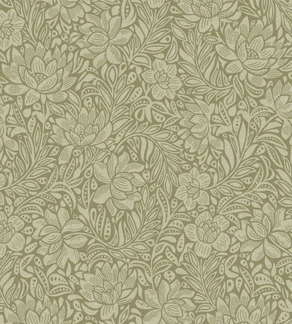 Floral Impression Wallpaper - Green 