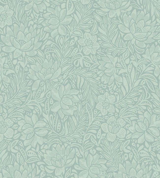 Floral Impression Wallpaper - Teal