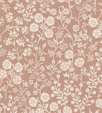 Retro Flowers Wallpaper - Pink 