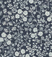 Retro Flowers Wallpaper - Blue 