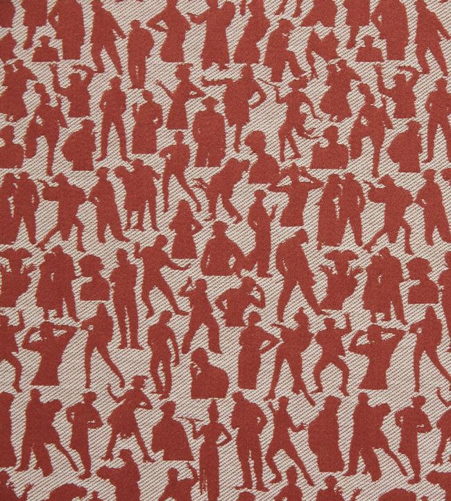 Silhouettes Fabric - Red 