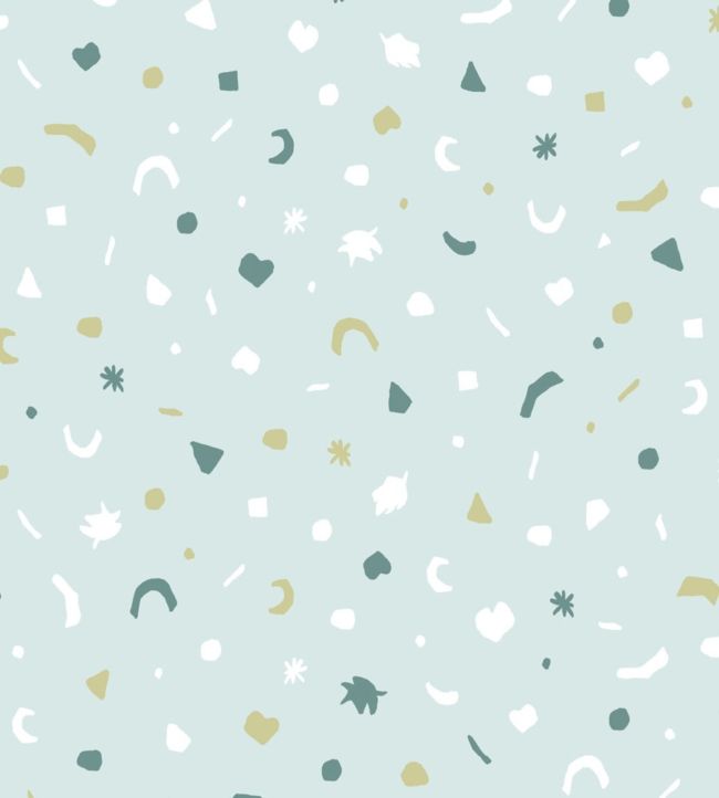 Mini Me Ten Nursey Wallpaper - Teal 