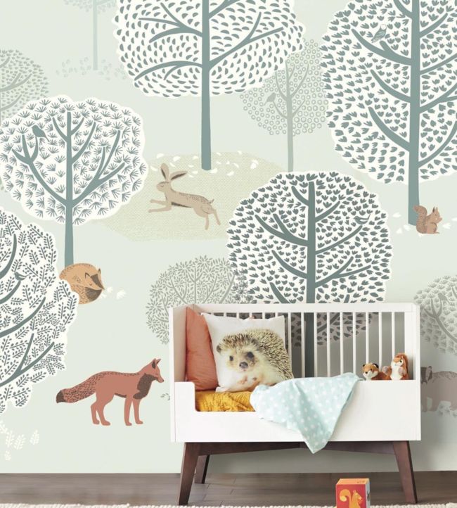 Mini Me Thirteen Nursey Room Wallpaper - Blue