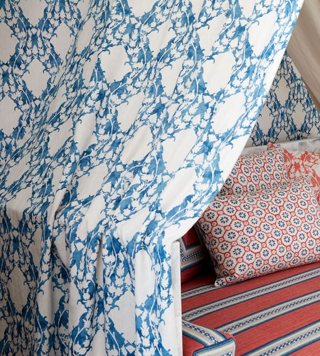 Oscar Room Fabric - Blue