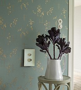 Ulricehamn Room Wallpaper - Teal