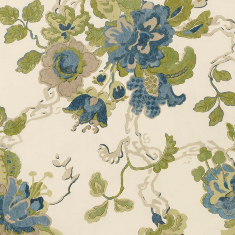 PARNHAM Cornflour / Lime Wallpaper