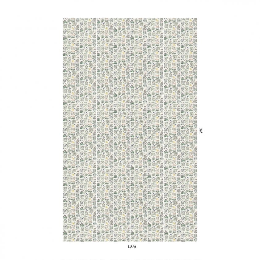 VOYSEY'S GARDEN Room Wallpaper 4 - Gray