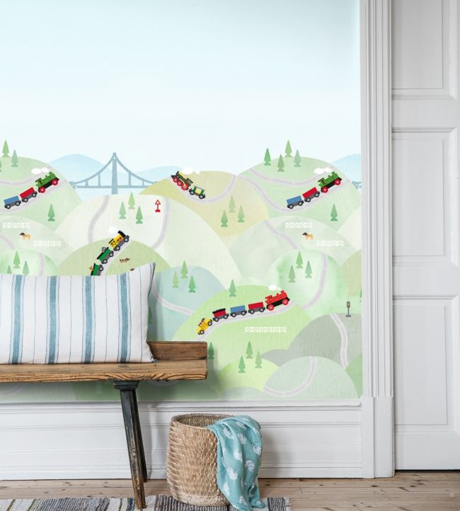 BRIO Hills Nursey Room Wallpaper - Green