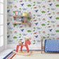 Dino Doodles Imagine Fun Nursey Room Wallpaper 3 - Multicolor