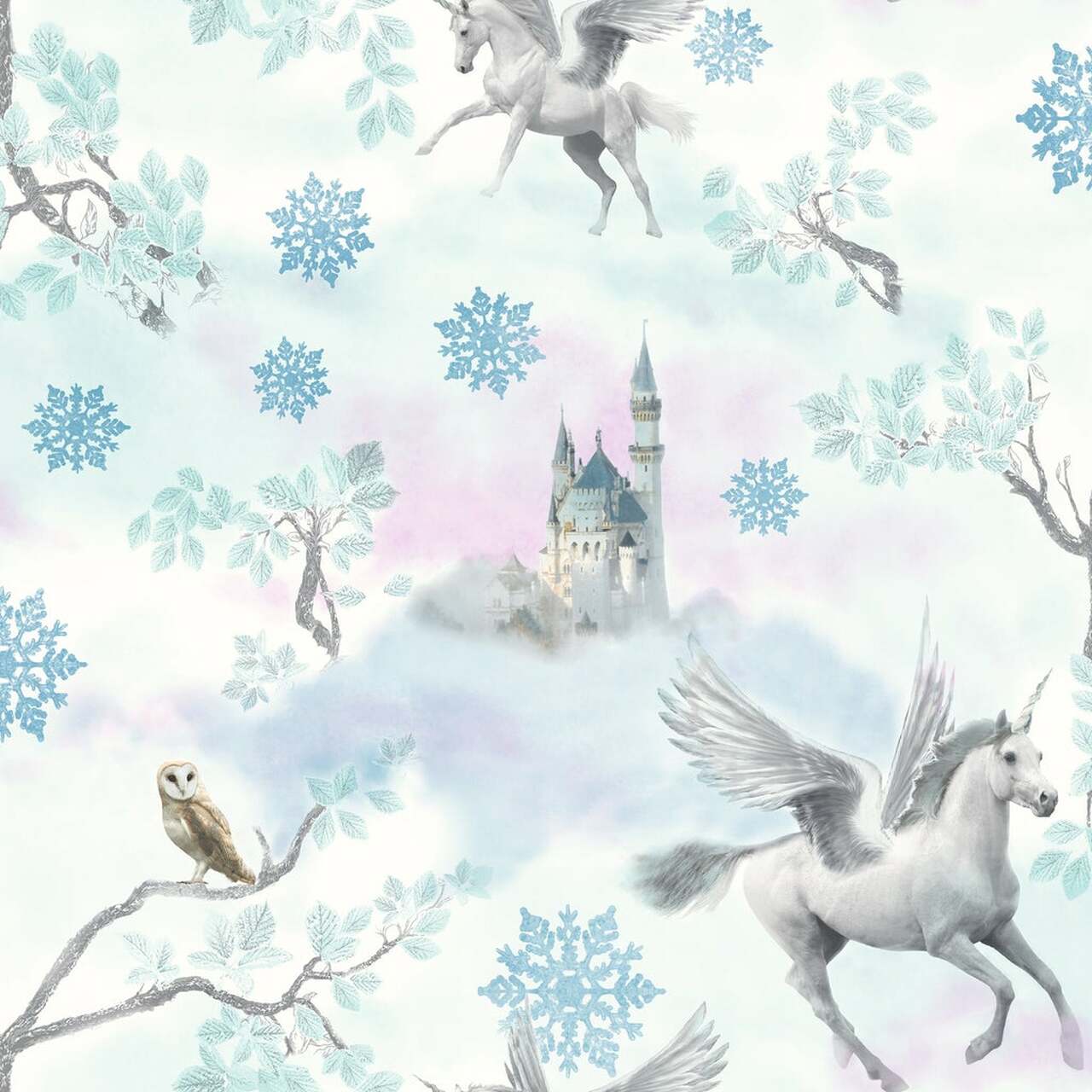 Fairytale Ice Imagine Fun Nursey Wallpaper - Blue