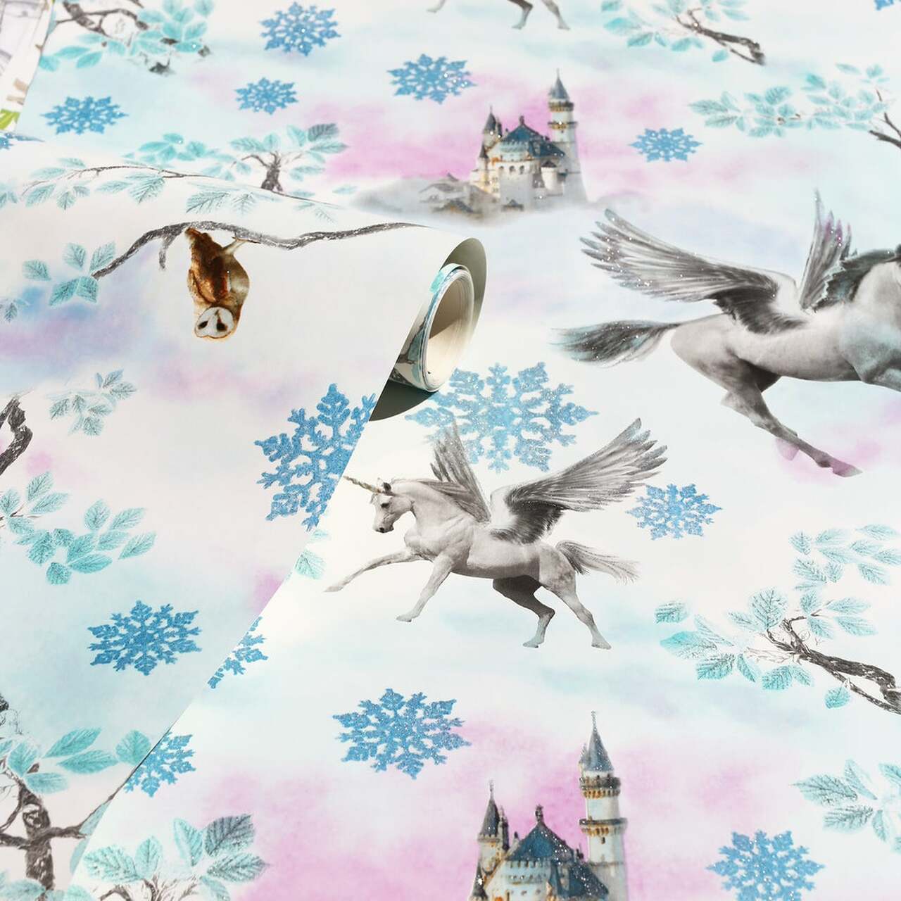 Fairytale Ice Imagine Fun Nursey Room Wallpaper 2 - Blue