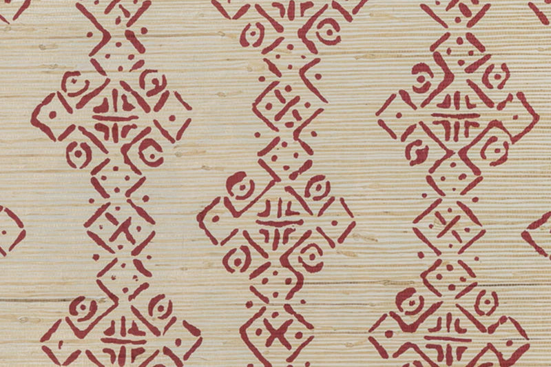 Mali Grasscloth Ruby Wallpaper