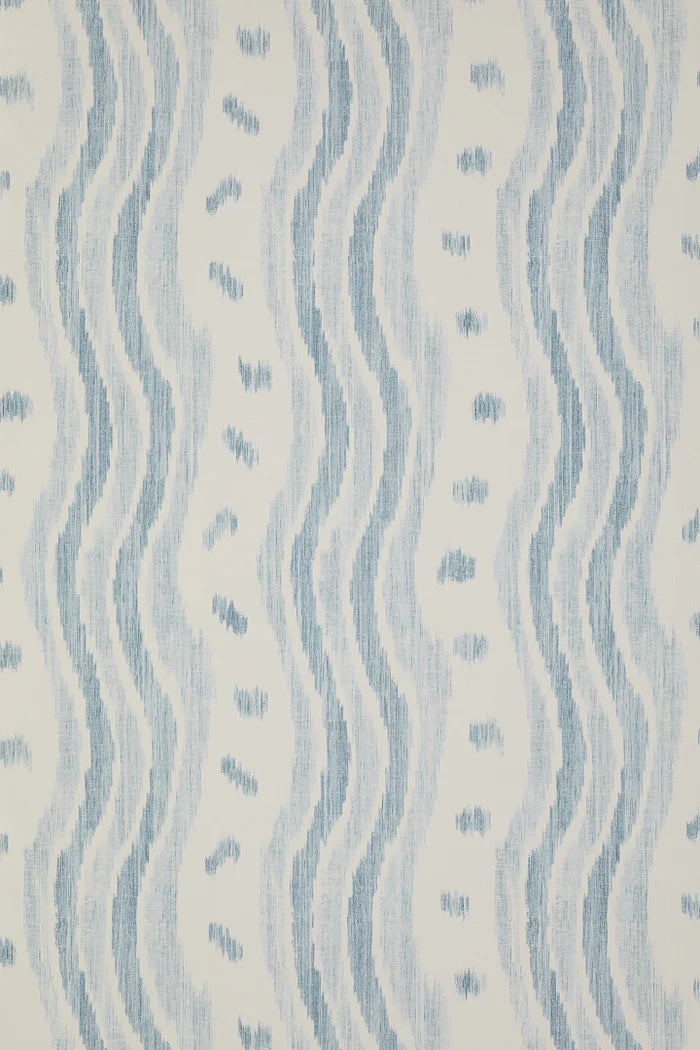 IKAT STRIPE Pale Blue Wallpaper