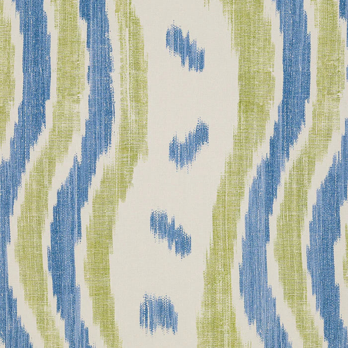 IKAT STRIPE Blue Lime Wallpaper