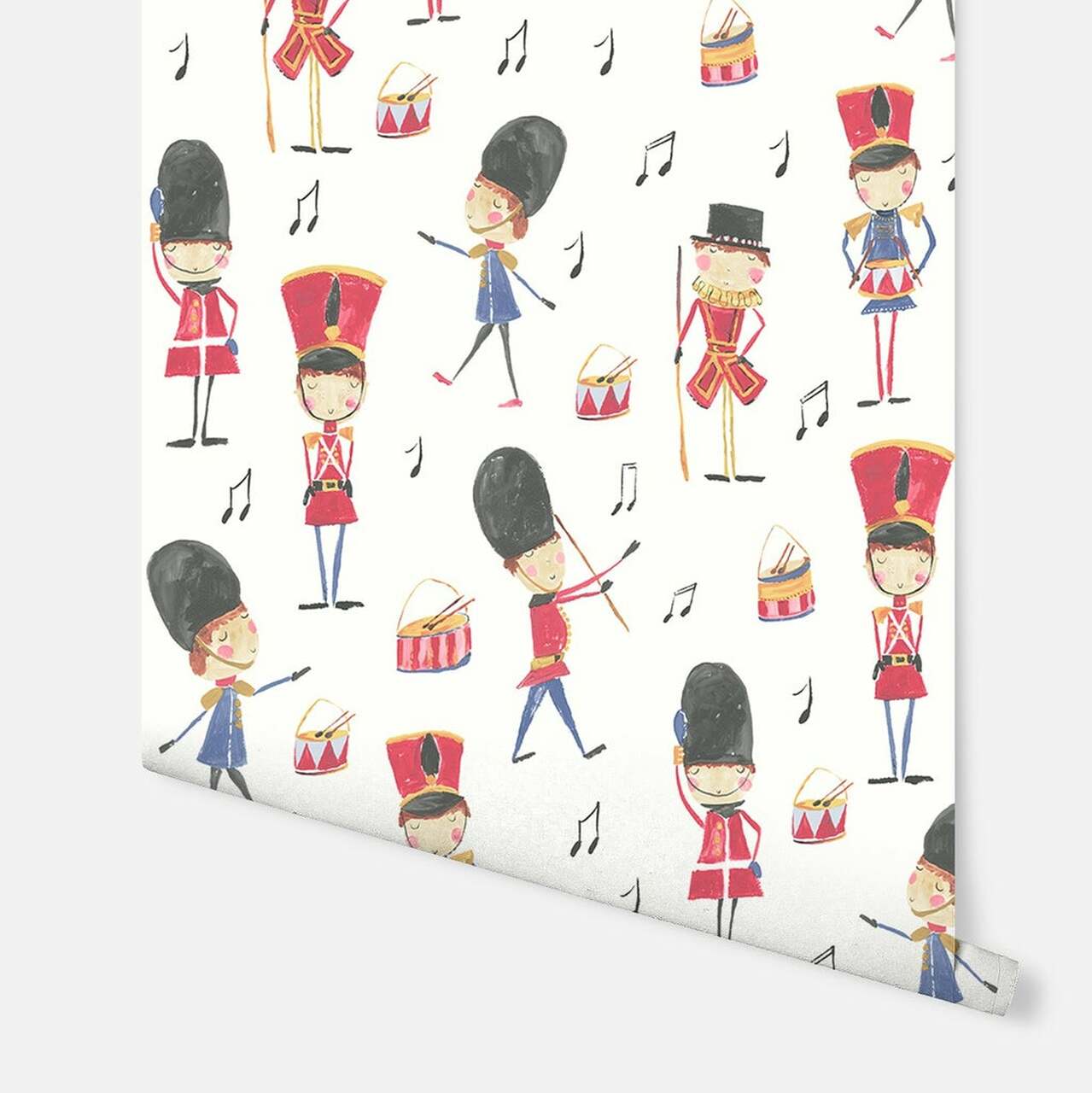 Drummer Boy Imagine Fun Nursey Room Wallpaper - Red