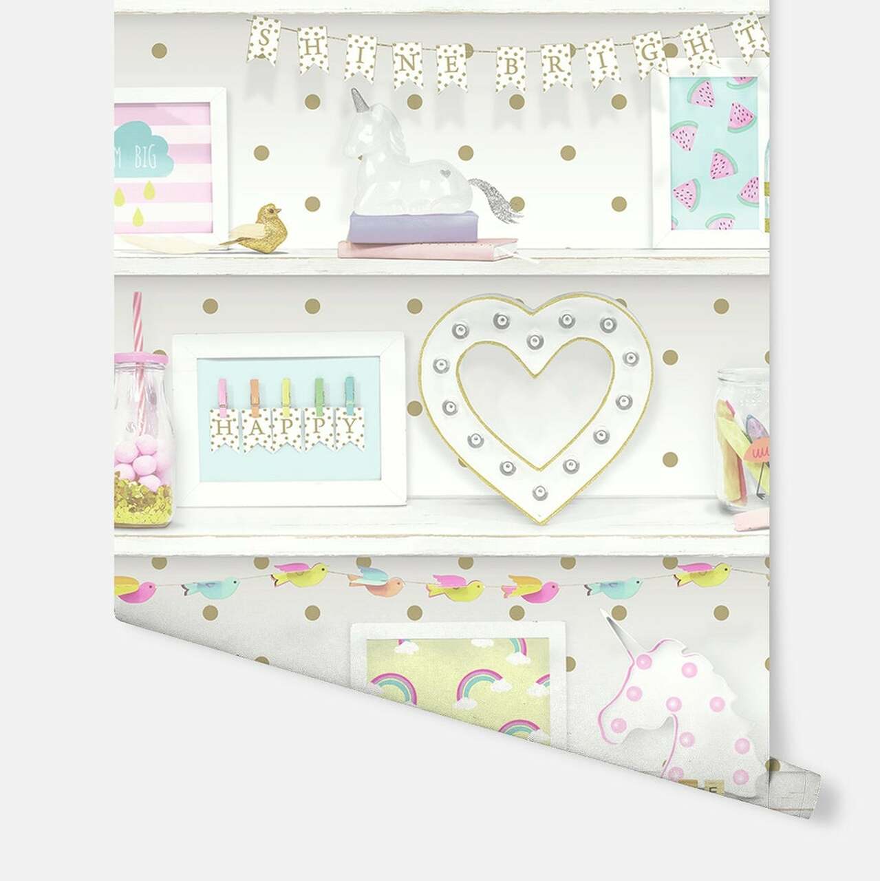 Girls Life Imagine Fun Nursey Room Wallpaper - Multicolor