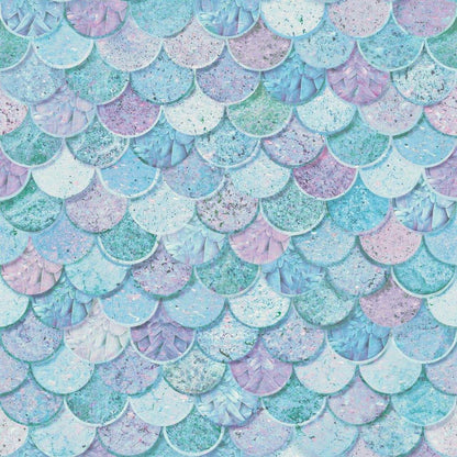 Mermazing Scales Nursey Wallpaper - Blue