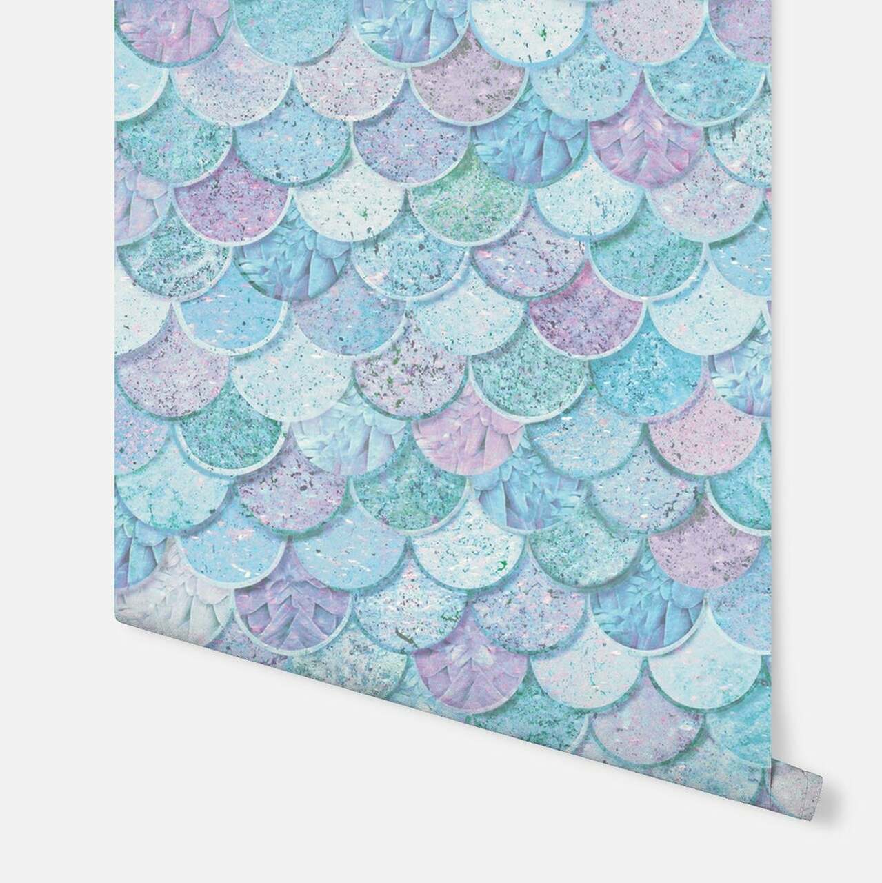 Mermazing Scales Nursey Room Wallpaper - Blue