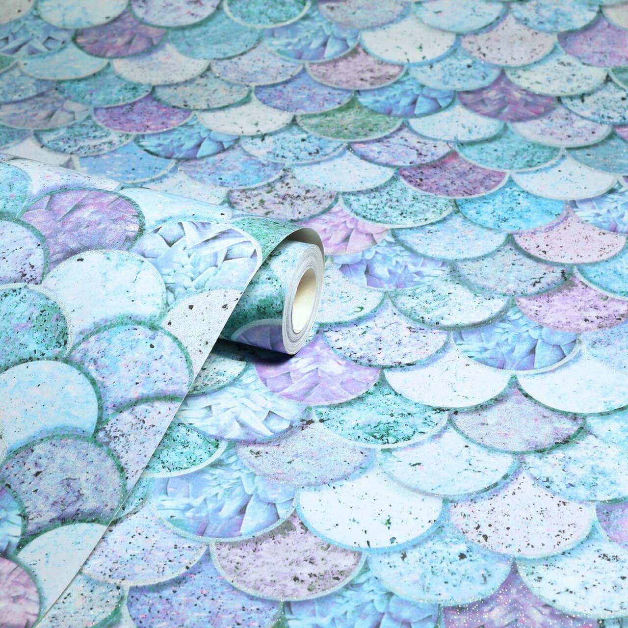 Mermazing Scales Nursey Room Wallpaper 2 - Blue