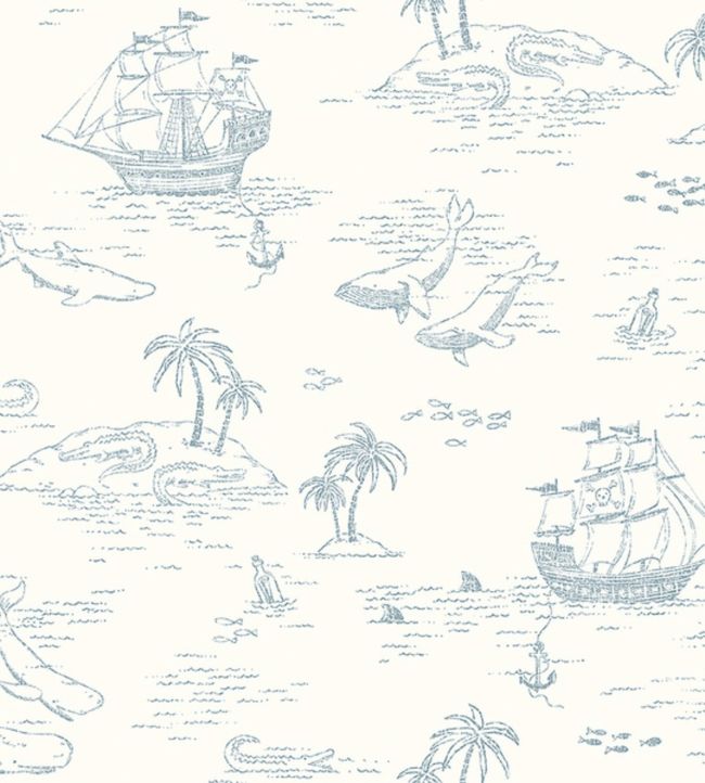 Treasure Island Nursey Wallpaper - White