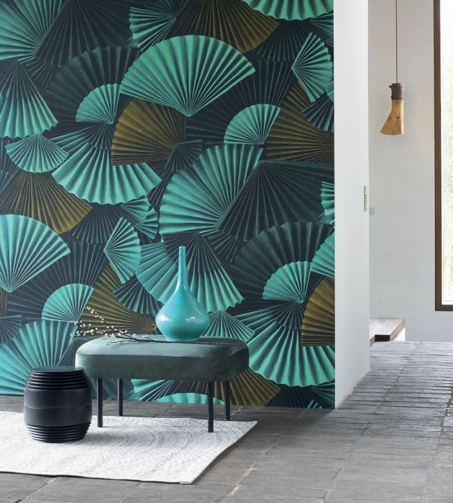 Orimasu Room Wallpaper - Teal