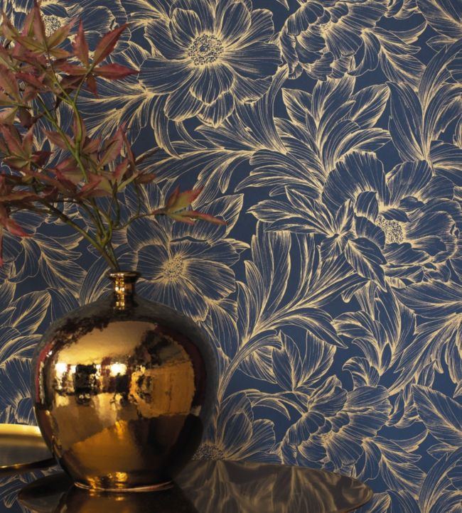 Monceau Room Wallpaper 2 - Blue