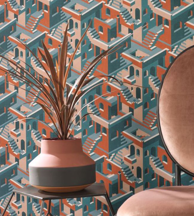 Illusion Room Wallpaper - Teal