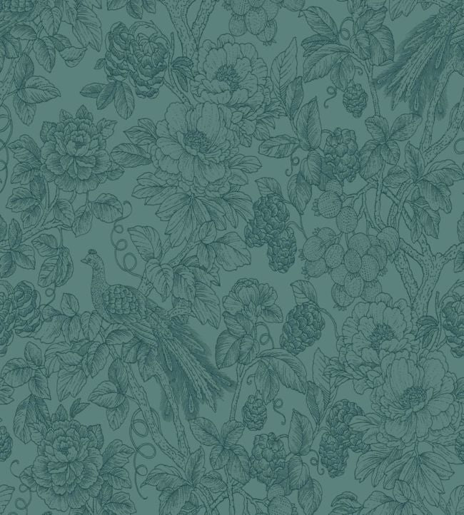 Feather Wallpaper - Teal