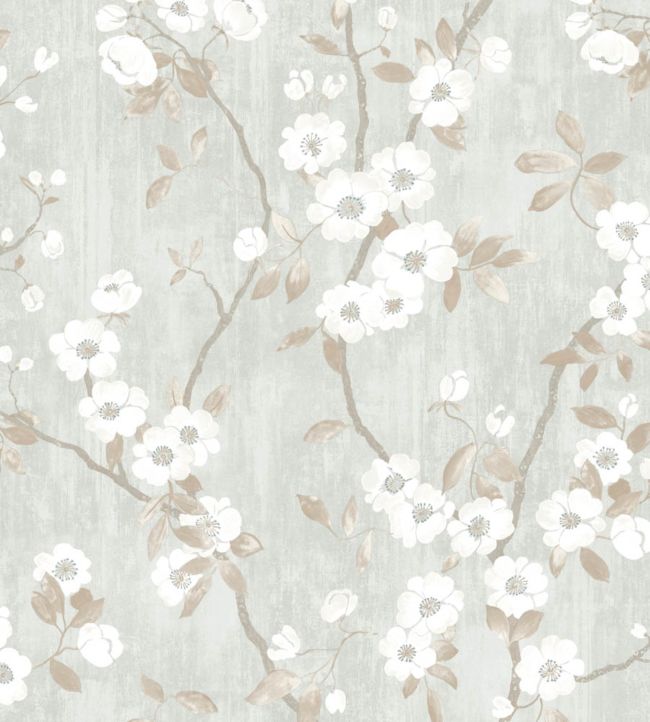 Spring Flower Wallpaper - Silver 