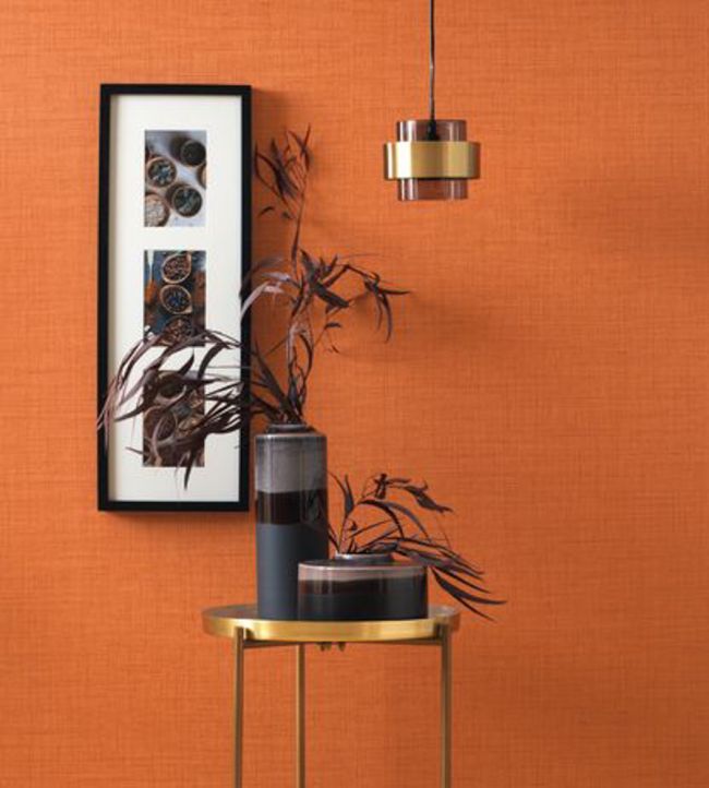 Tweed Room Wallpaper - Orange